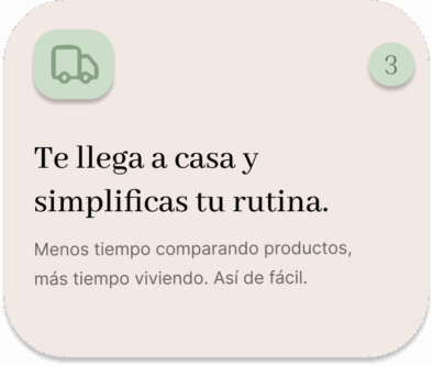 mensaje sobre entrega a domicilio de ECOBOX para simplificar la rutina sostenible